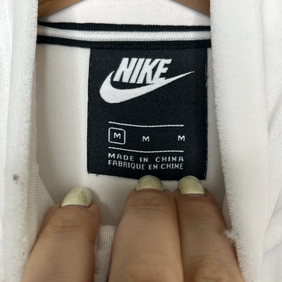 Nike White Velour Zip Tracksuit Jacket Women Size M Blemish - Picture 5 of 7